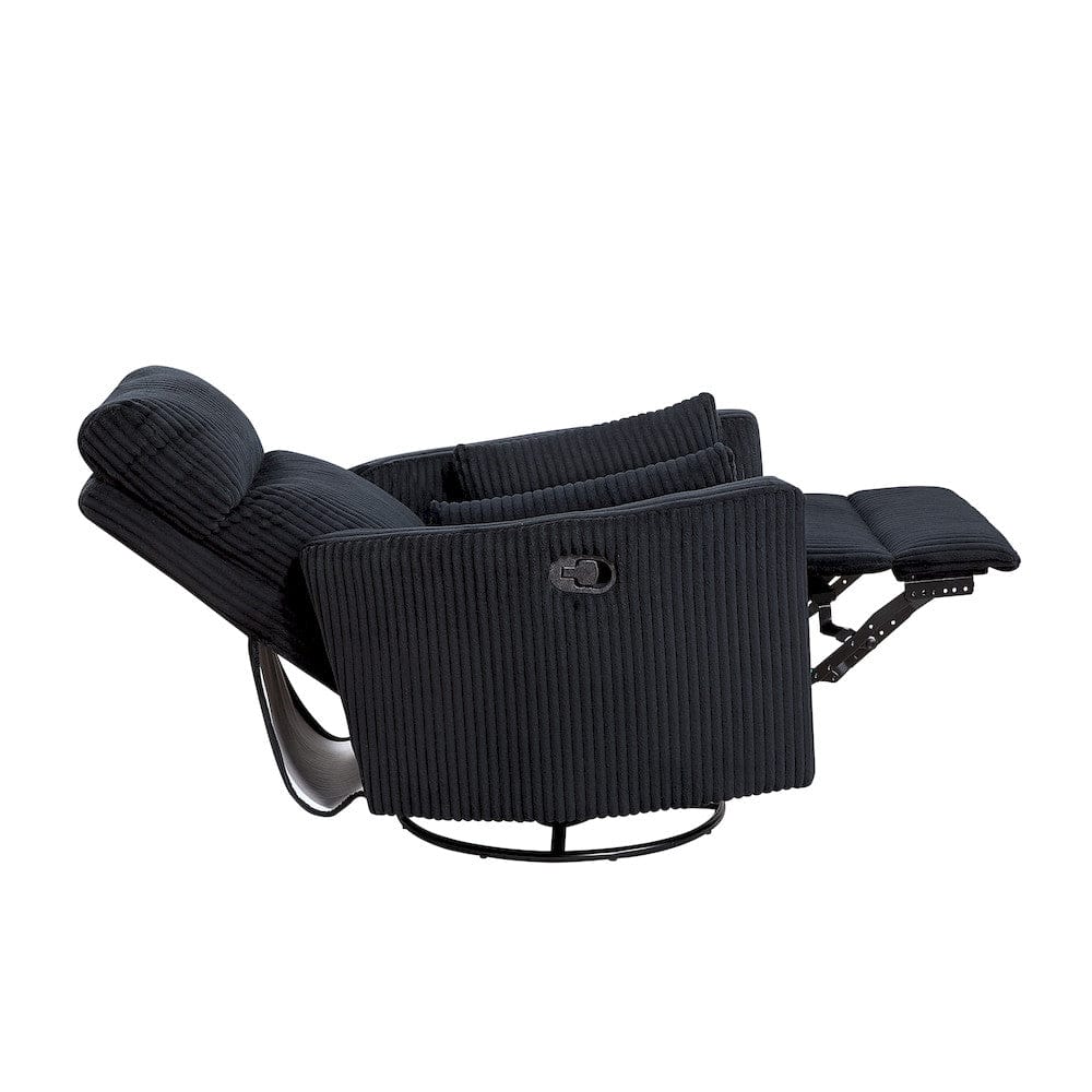 Homelegance  - Traverse Swivel Glider Reclining Chair in Black - 8555BK-1SW  view 10