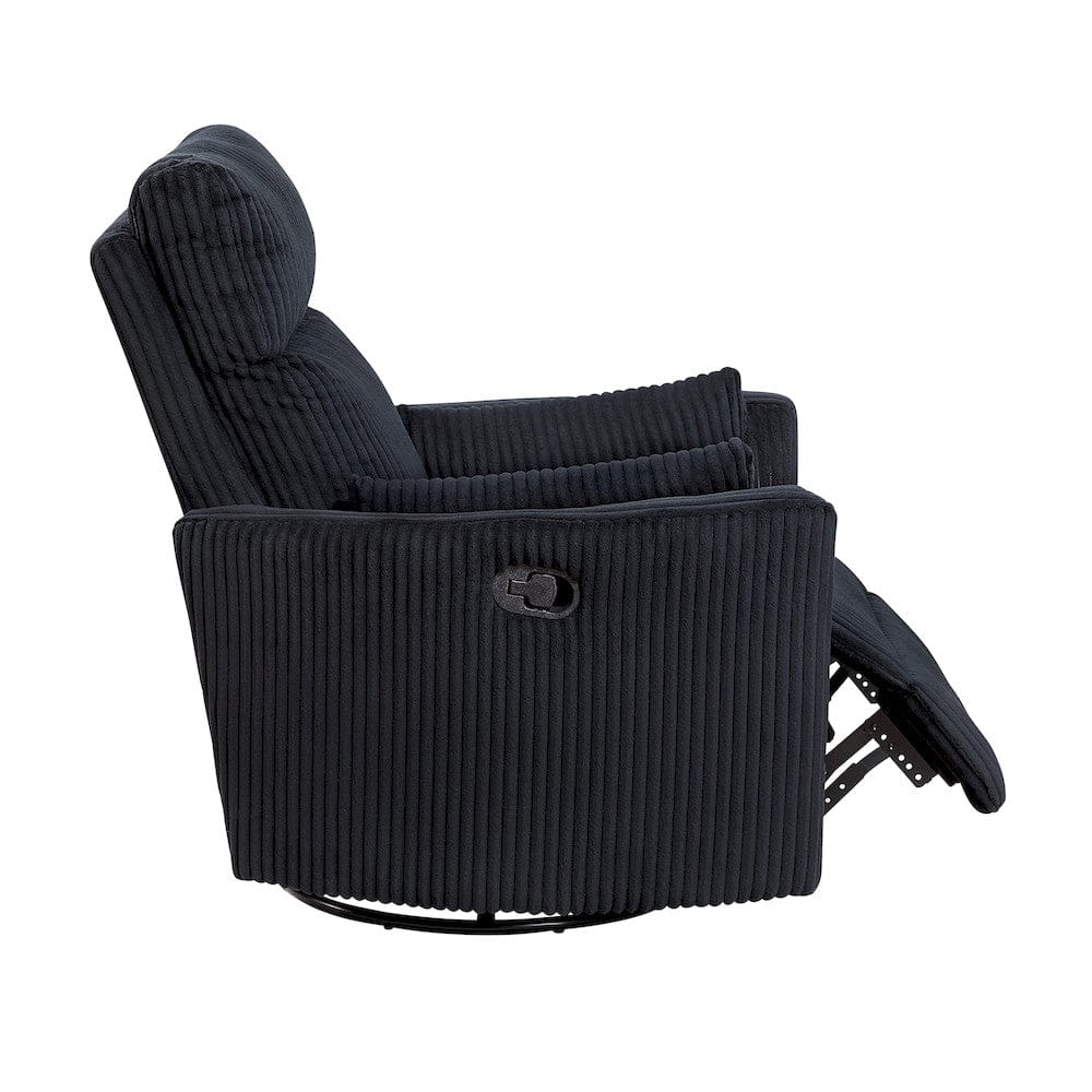 Homelegance  - Traverse Swivel Glider Reclining Chair in Black - 8555BK-1SW  view 11
