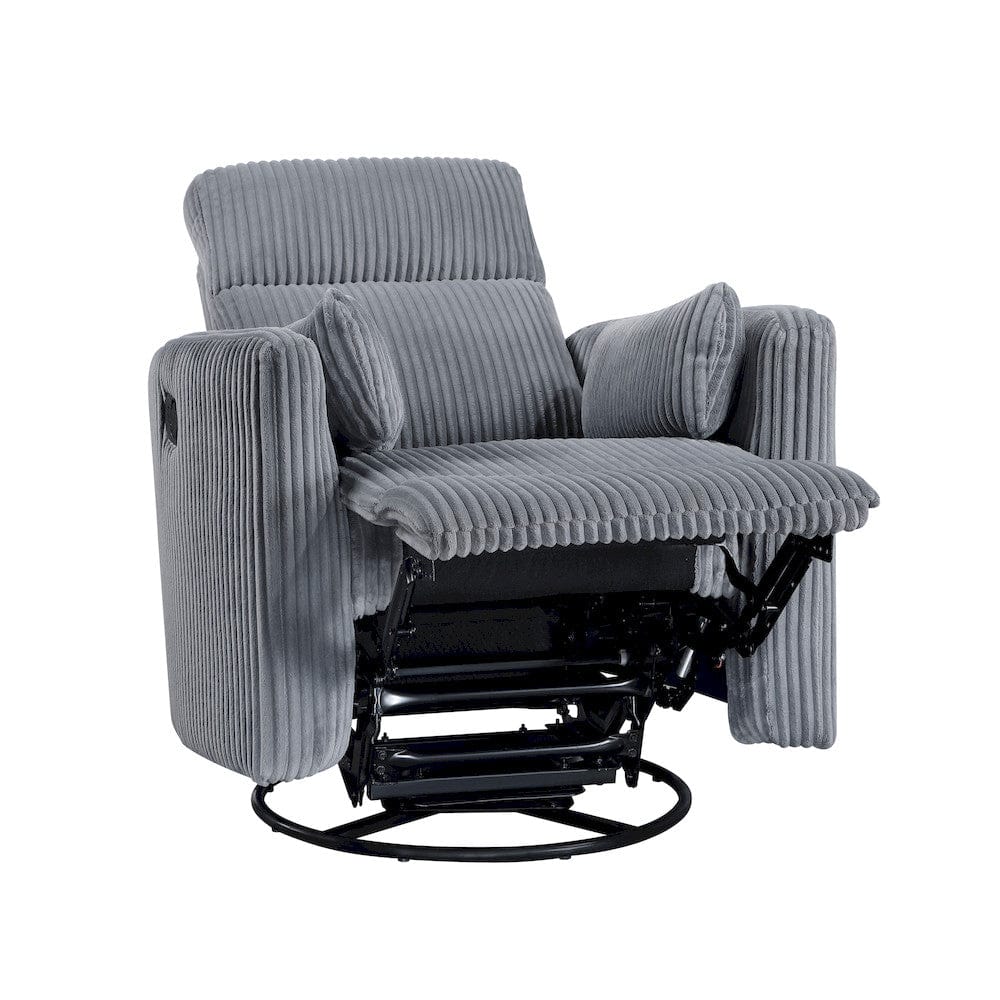 Homelegance  - Traverse Swivel Glider Reclining Chair in Gray - 8555GY-1SW  view 3