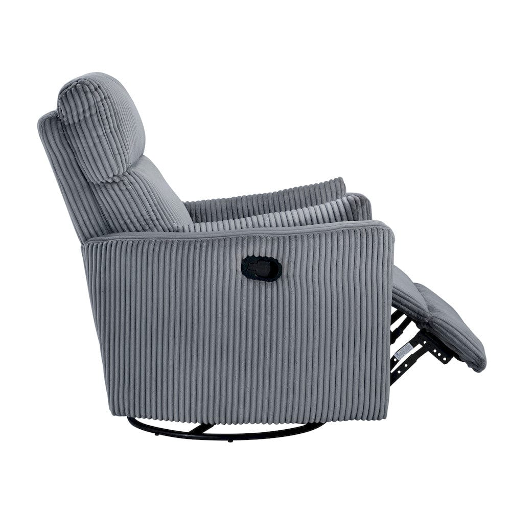 Homelegance  - Traverse Swivel Glider Reclining Chair in Gray - 8555GY-1SW  view 5