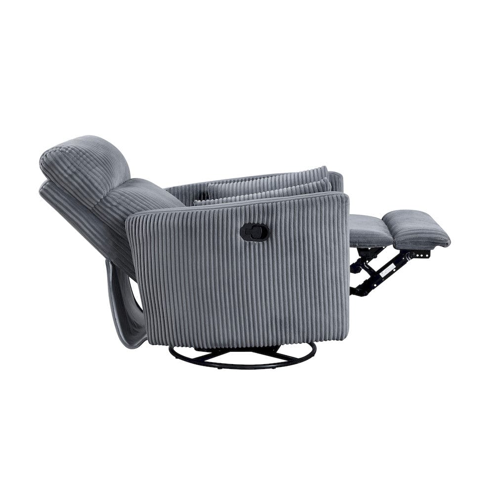 Homelegance  - Traverse Swivel Glider Reclining Chair in Gray - 8555GY-1SW  view 6