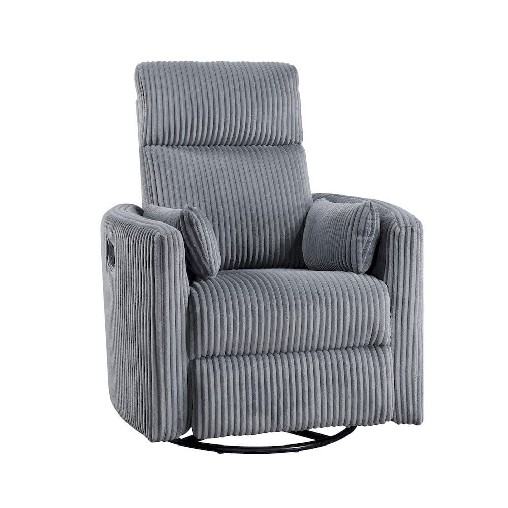 Homelegance  - Traverse Swivel Glider Reclining Chair in Gray - 8555GY-1SW  view 7