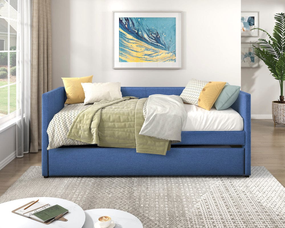 Homelegance  - Trudy Daybed W/ Trundle in Blue - 4987BU  view 4