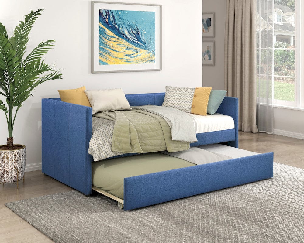 Homelegance  - Trudy Daybed W/ Trundle in Blue - 4987BU  view 5