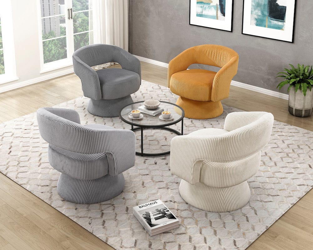 Homelegance  - Upton Swivel Chair in Yellow - 1013YLW-1  view 2