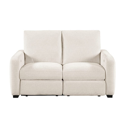 Homelegance  - Vera Power Double Reclining Love Seat W/ USB Charging Ports in Beige - 8479BEG-2PW  view 1