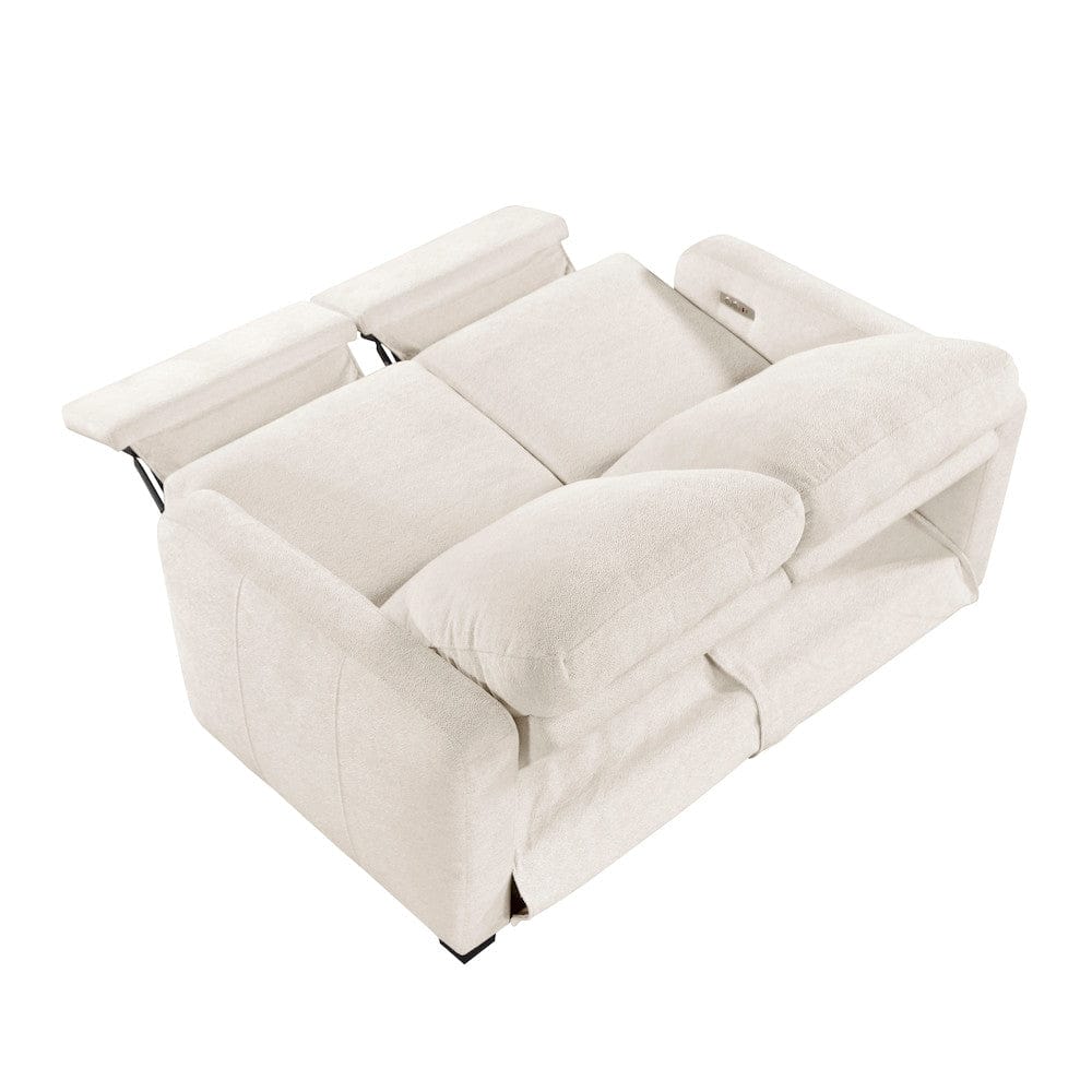 Homelegance  - Vera Power Double Reclining Love Seat W/ USB Charging Ports in Beige - 8479BEG-2PW  view 6