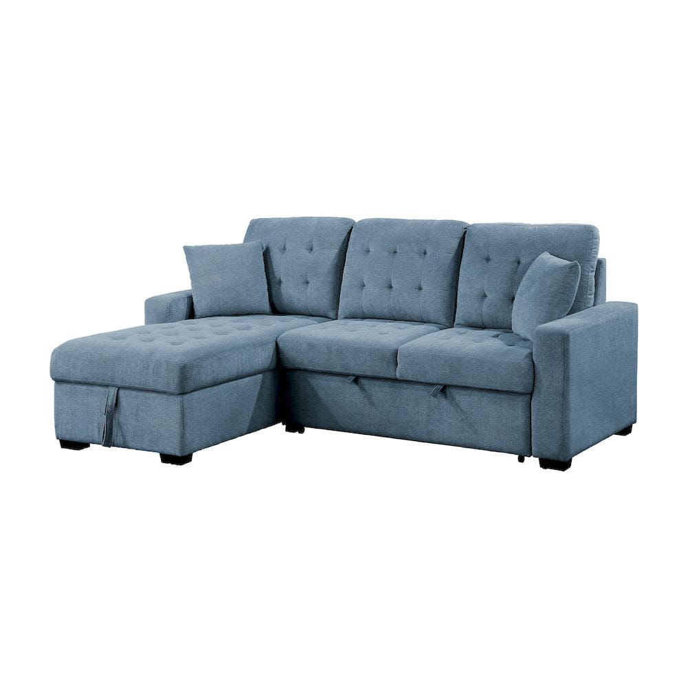 Homelegance  - Waitsfield 2-Piece Sectional W/ Left Chaise, Pull-out Bed and Hidden Storage in Blue - 9816BUx2LCRL  view 1