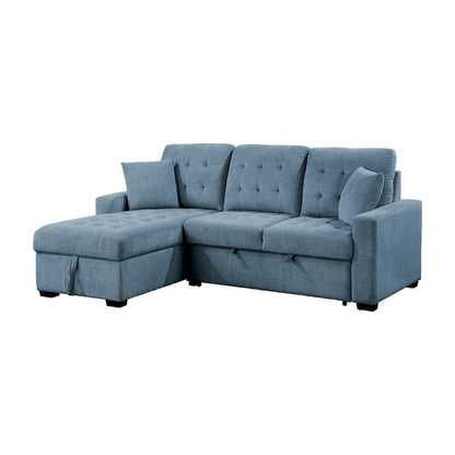 Homelegance  - Waitsfield 2-Piece Sectional W/ Left Chaise, Pull-out Bed and Hidden Storage in Blue - 9816BUx2LCRL  view 1