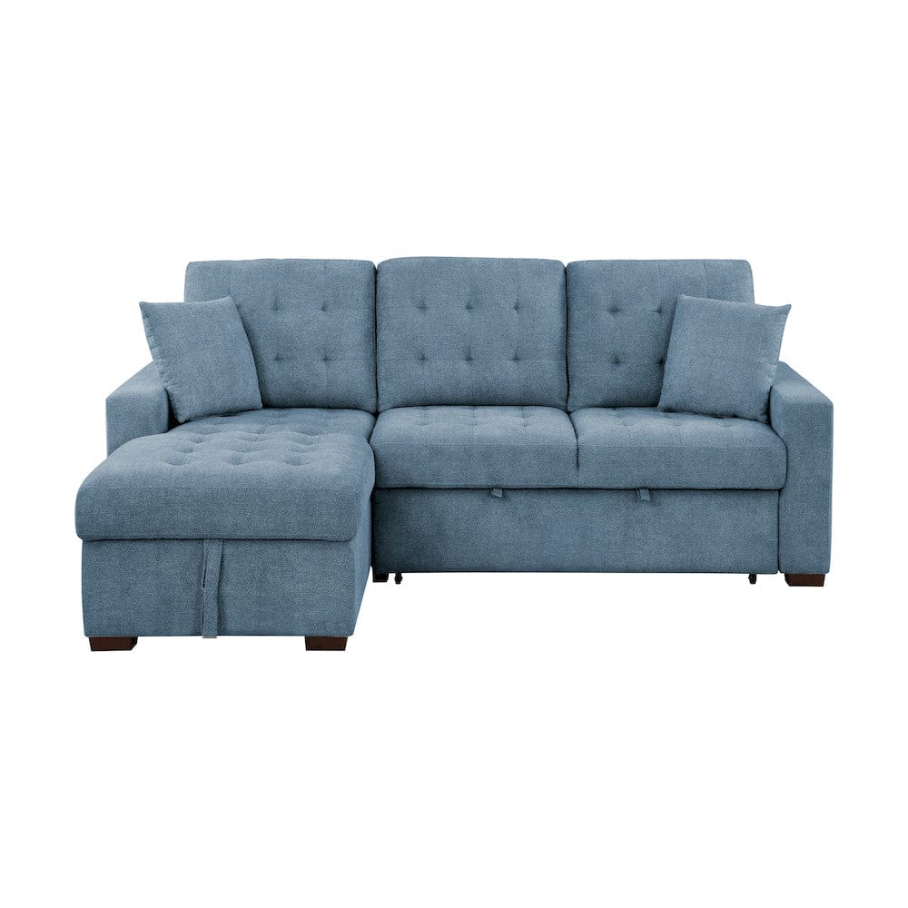 Homelegance  - Waitsfield 2-Piece Sectional W/ Left Chaise, Pull-out Bed and Hidden Storage in Blue - 9816BUx2LCRL  view 3