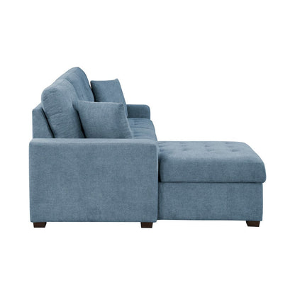 Homelegance  - Waitsfield 2-Piece Sectional W/ Left Chaise, Pull-out Bed and Hidden Storage in Blue - 9816BUx2LCRL  view 4