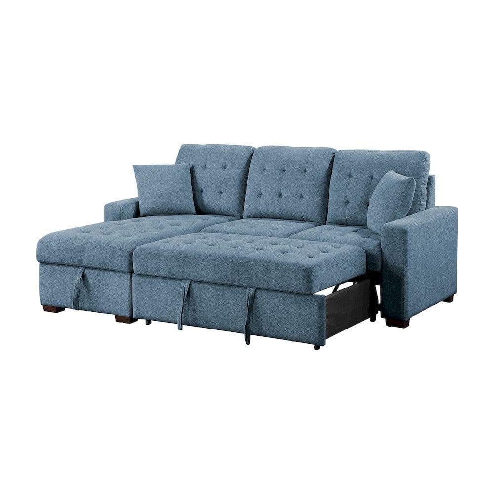 Homelegance  - Waitsfield 2-Piece Sectional W/ Left Chaise, Pull-out Bed and Hidden Storage in Blue - 9816BUx2LCRL  view 7