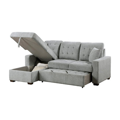 Homelegance  - Waitsfield 2-Piece Sectional W/ Left Chaise, Pull-out Bed and Hidden Storage in Gray - 9816GYx2LCRL  view 3