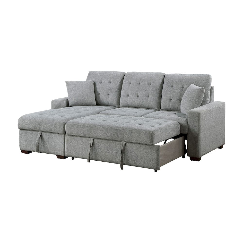 Homelegance  - Waitsfield 2-Piece Sectional W/ Left Chaise, Pull-out Bed and Hidden Storage in Gray - 9816GYx2LCRL  view 4