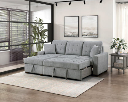Homelegance  - Waitsfield 2-Piece Sectional W/ Left Chaise, Pull-out Bed and Hidden Storage in Gray - 9816GYx2LCRL  view 8