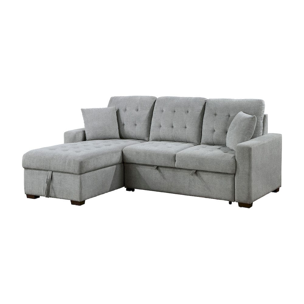 Homelegance  - Waitsfield 2-Piece Sectional W/ Left Chaise, Pull-out Bed and Hidden Storage in Gray - 9816GYx2LCRL  view 9