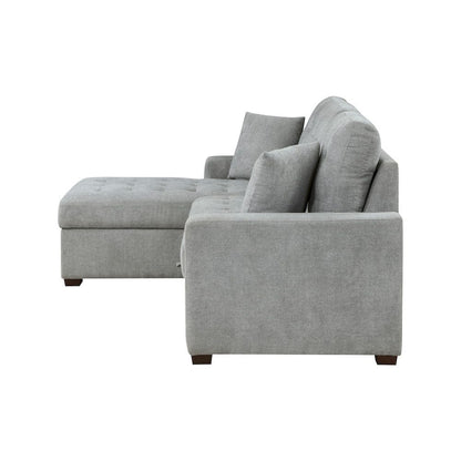 Homelegance  - Waitsfield 2-Piece Sectional W/ Left Chaise, Pull-out Bed and Hidden Storage in Gray - 9816GYx2LCRL  view 11