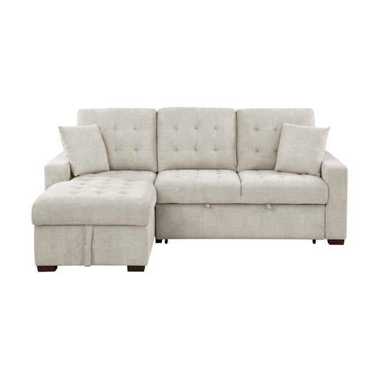Homelegance  - Waitsfield 2-Piece Sectional W/ Left Chaise, Pull-out Bed and Hidden Storage in Sand - 9816SNx2LCRL  view 1