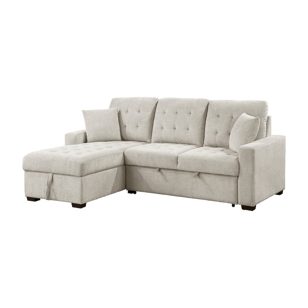 Homelegance  - Waitsfield 2-Piece Sectional W/ Left Chaise, Pull-out Bed and Hidden Storage in Sand - 9816SNx2LCRL  view 2