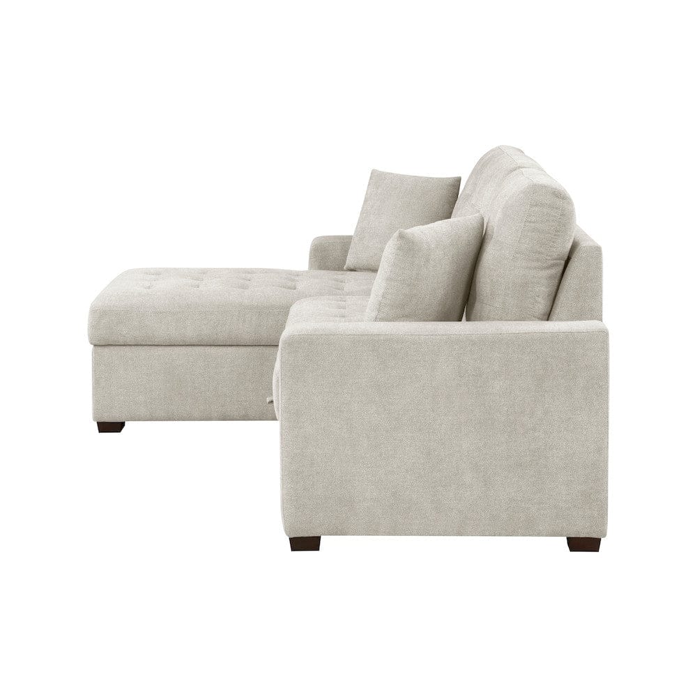 Homelegance  - Waitsfield 2-Piece Sectional W/ Left Chaise, Pull-out Bed and Hidden Storage in Sand - 9816SNx2LCRL  view 4