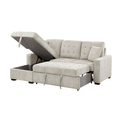 Homelegance  - Waitsfield 2-Piece Sectional W/ Left Chaise, Pull-out Bed and Hidden Storage in Sand - 9816SNx2LCRL  view 8