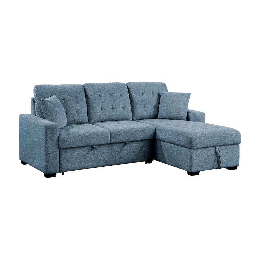 Homelegance  - Waitsfield 2-Piece Sectional W/ Right Chaise, Pull-out Bed and Hidden Storage in Blue - 9816BUx2LLRC  view 1