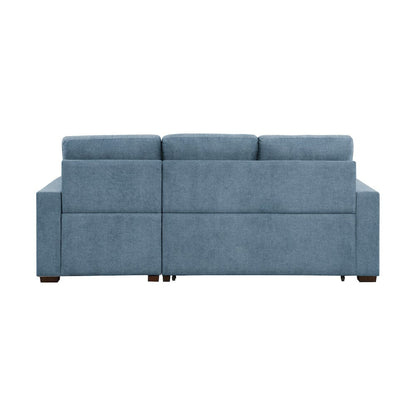 Homelegance  - Waitsfield 2-Piece Sectional W/ Right Chaise, Pull-out Bed and Hidden Storage in Blue - 9816BUx2LLRC  view 9