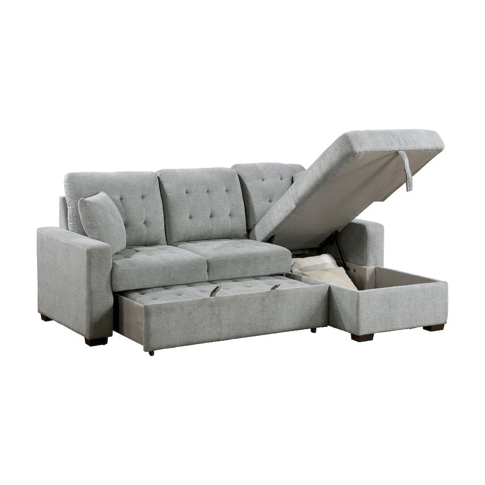 Homelegance  - Waitsfield 2-Piece Sectional W/ Right Chaise, Pull-out Bed and Hidden Storage in Gray - 9816GYxSC  view 1