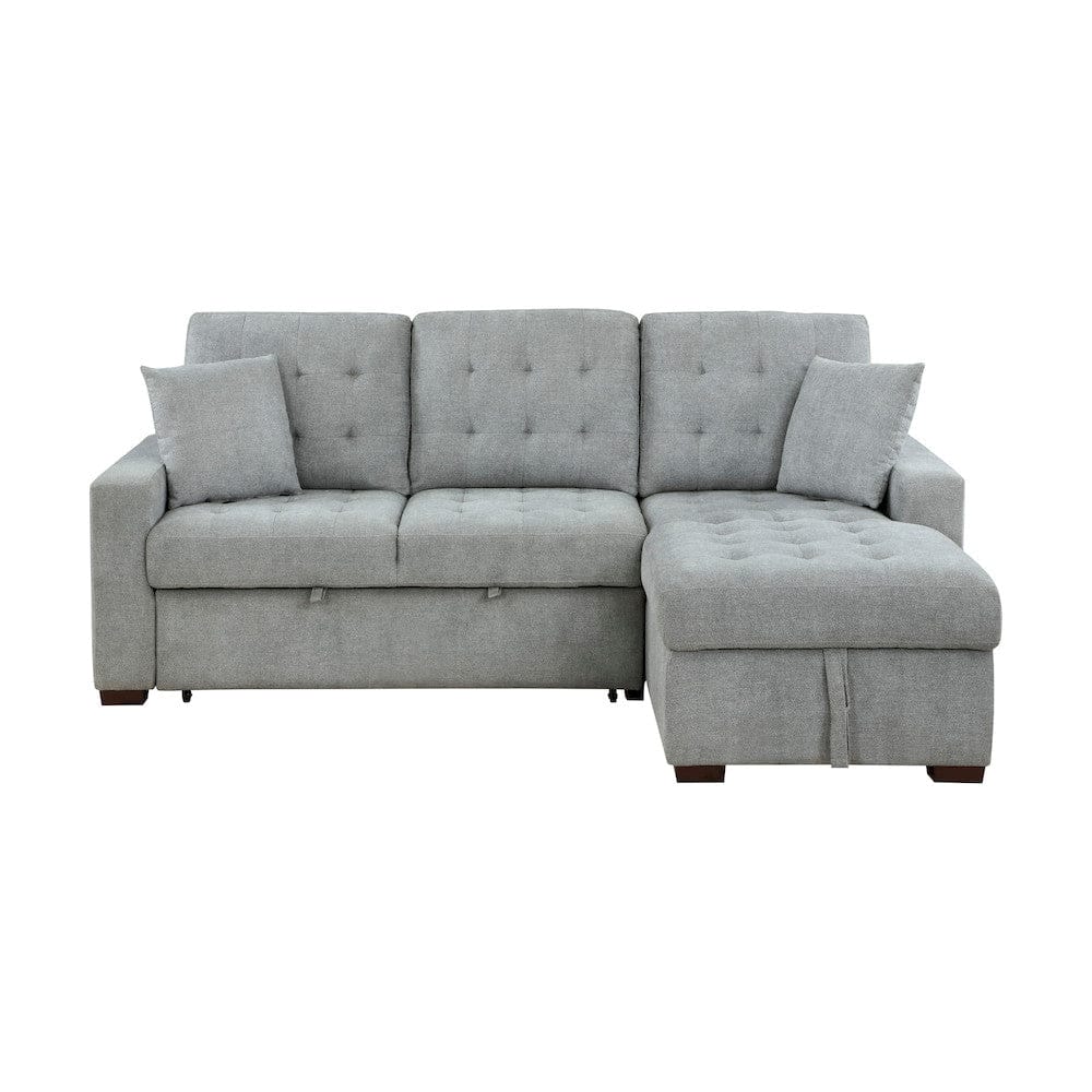 Homelegance  - Waitsfield 2-Piece Sectional W/ Right Chaise, Pull-out Bed and Hidden Storage in Gray - 9816GYxSC  view 4