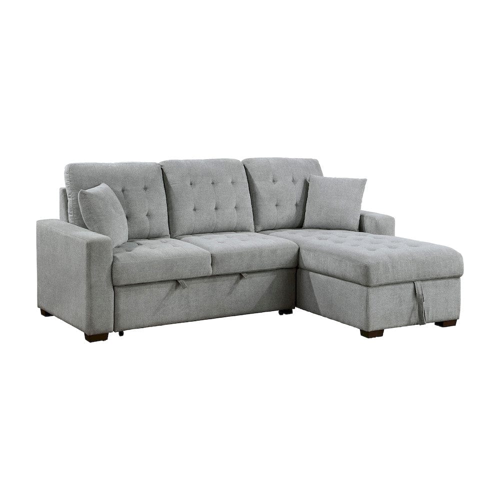 Homelegance  - Waitsfield 2-Piece Sectional W/ Right Chaise, Pull-out Bed and Hidden Storage in Gray - 9816GYxSC  view 5