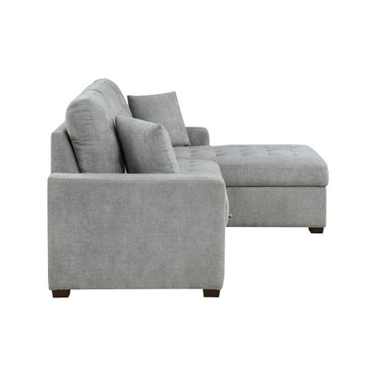 Homelegance  - Waitsfield 2-Piece Sectional W/ Right Chaise, Pull-out Bed and Hidden Storage in Gray - 9816GYxSC  view 6