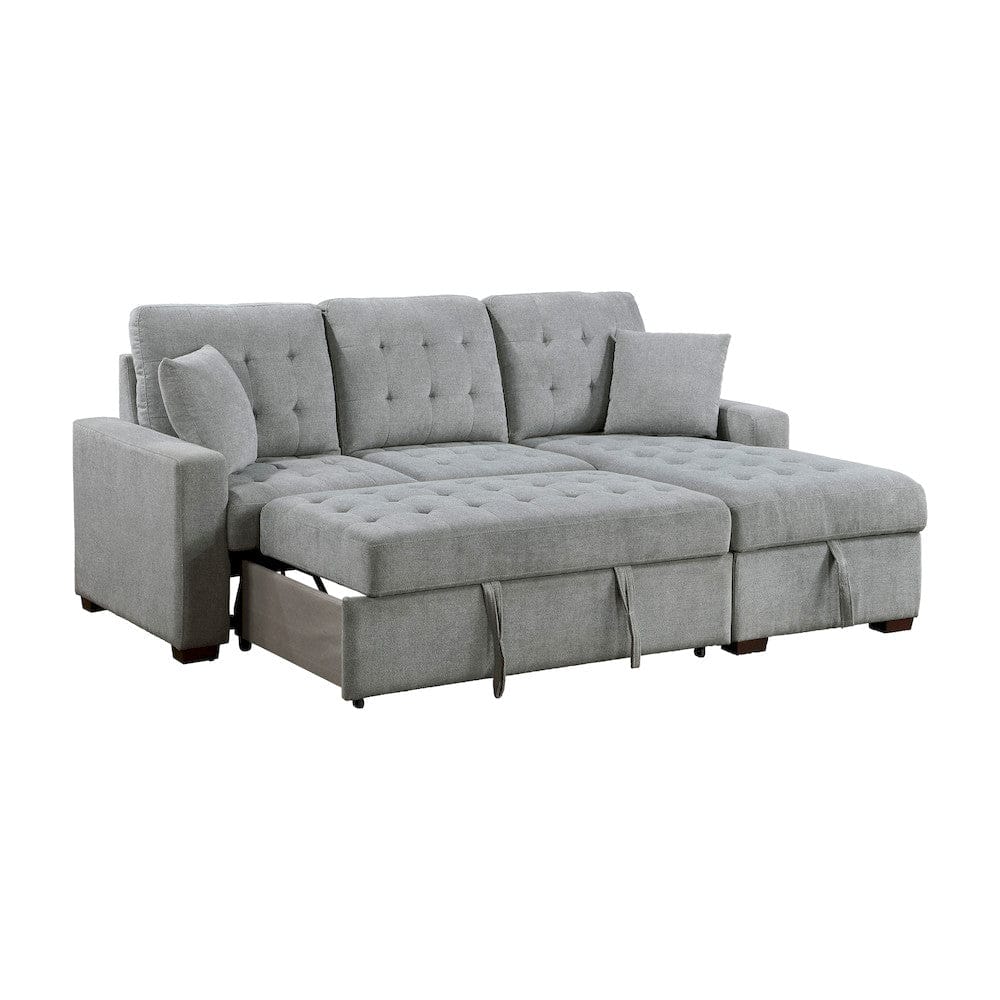 Homelegance  - Waitsfield 2-Piece Sectional W/ Right Chaise, Pull-out Bed and Hidden Storage in Gray - 9816GYxSC  view 8
