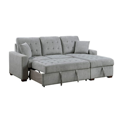 Homelegance  - Waitsfield 2-Piece Sectional W/ Right Chaise, Pull-out Bed and Hidden Storage in Gray - 9816GYxSC  view 8