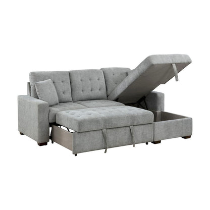 Homelegance  - Waitsfield 2-Piece Sectional W/ Right Chaise, Pull-out Bed and Hidden Storage in Gray - 9816GYxSC  view 9
