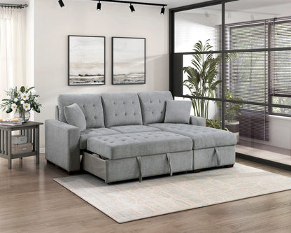 Homelegance  - Waitsfield 2-Piece Sectional W/ Right Chaise, Pull-out Bed and Hidden Storage in Gray - 9816GYxSC  view 11