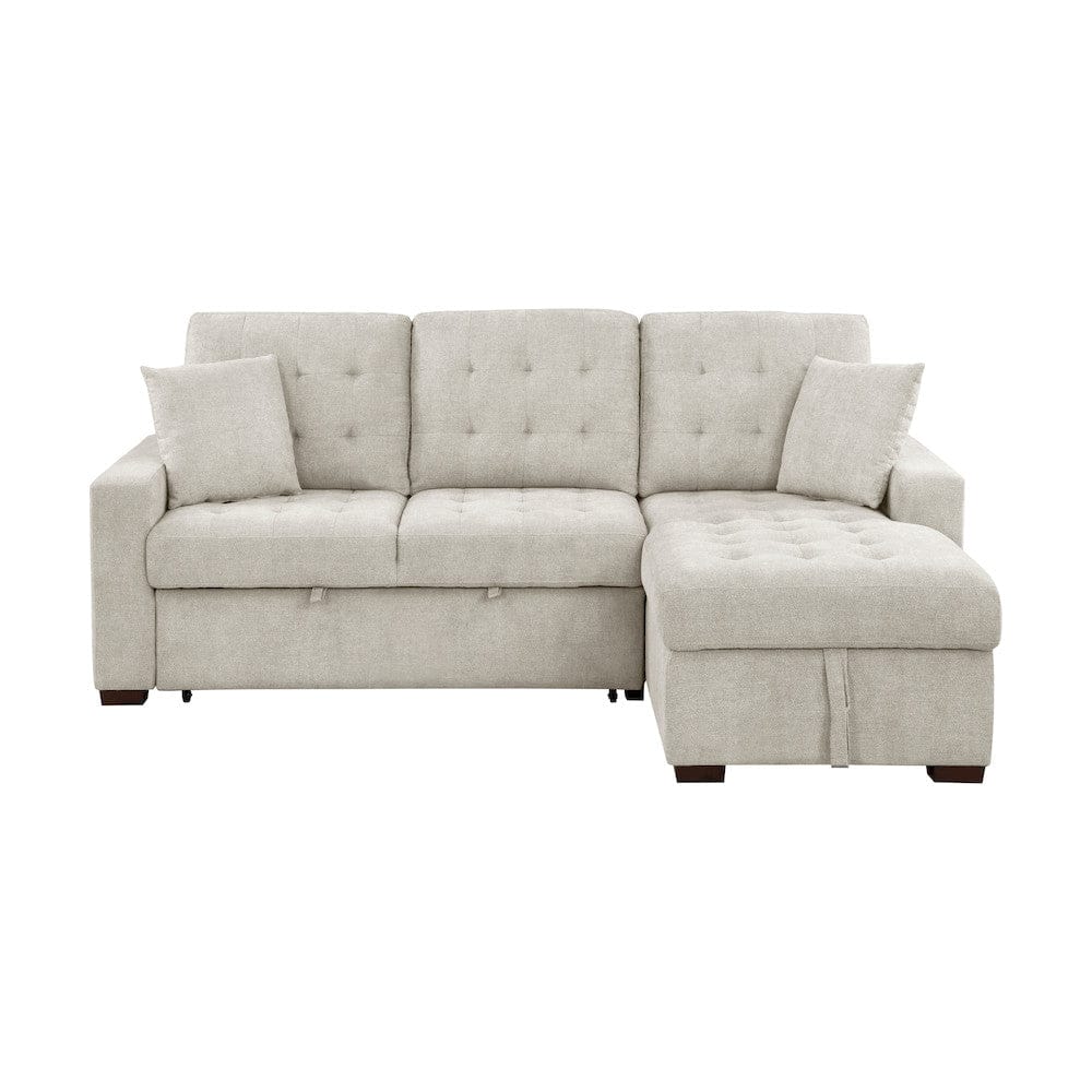 Homelegance  - Waitsfield 2-Piece Sectional W/ Right Chaise, Pull-out Bed and Hidden Storage in Sand - 9816SNx2LLRC  view 1