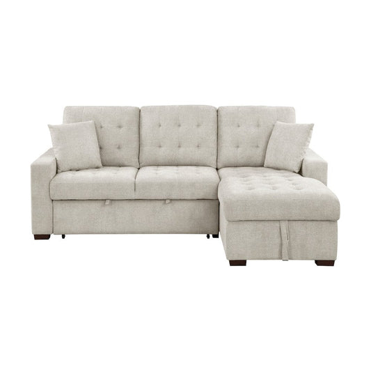 Homelegance  - Waitsfield 2-Piece Sectional W/ Right Chaise, Pull-out Bed and Hidden Storage in Sand - 9816SNx2LLRC  view 1
