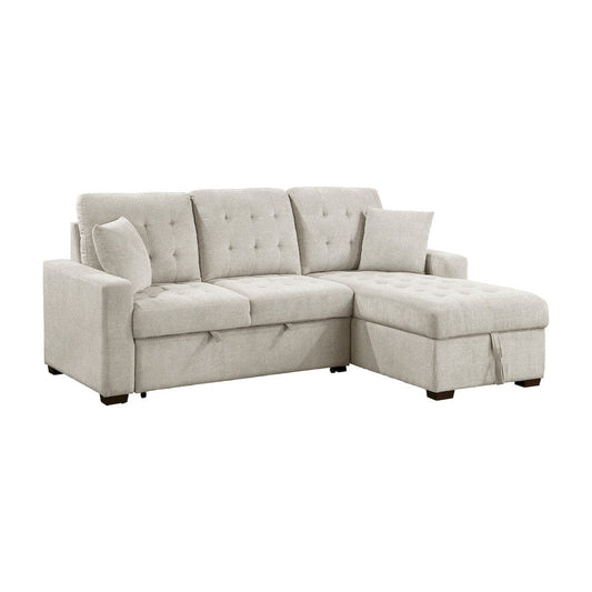 Homelegance  - Waitsfield 2-Piece Sectional W/ Right Chaise, Pull-out Bed and Hidden Storage in Sand - 9816SNx2LLRC  view 2