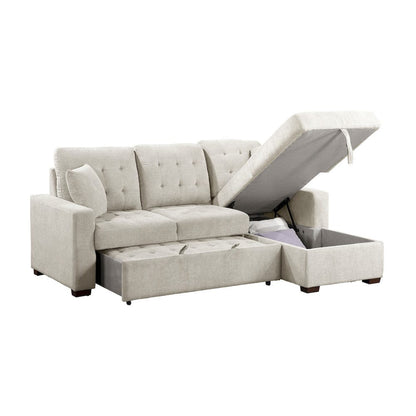 Homelegance  - Waitsfield 2-Piece Sectional W/ Right Chaise, Pull-out Bed and Hidden Storage in Sand - 9816SNx2LLRC  view 6