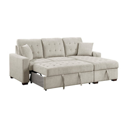Homelegance  - Waitsfield 2-Piece Sectional W/ Right Chaise, Pull-out Bed and Hidden Storage in Sand - 9816SNx2LLRC  view 7