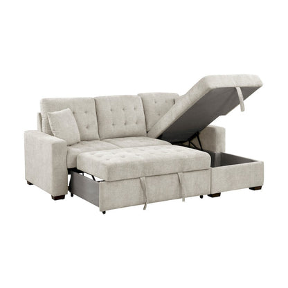Homelegance  - Waitsfield 2-Piece Sectional W/ Right Chaise, Pull-out Bed and Hidden Storage in Sand - 9816SNx2LLRC  view 8