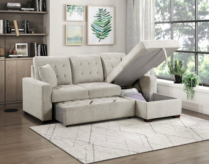 Homelegance  - Waitsfield 2-Piece Sectional W/ Right Chaise, Pull-out Bed and Hidden Storage in Sand - 9816SNx2LLRC  view 10