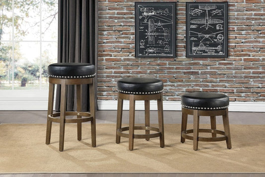 Homelegance  - Westby Round Swivel Counter Height Stool, Black in Black - 5681BLK-24  view 2