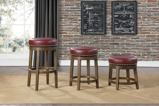 Homelegance  - Westby Round Swivel Stool, Red in Red - 5681RED-18  view 2