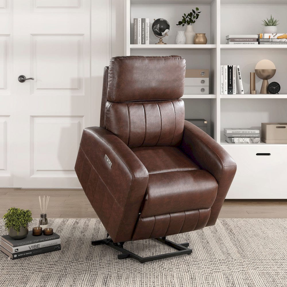 Homelegance  - Wheaton Power Lift Chair in Brown - 9424BR-1LT  view 9