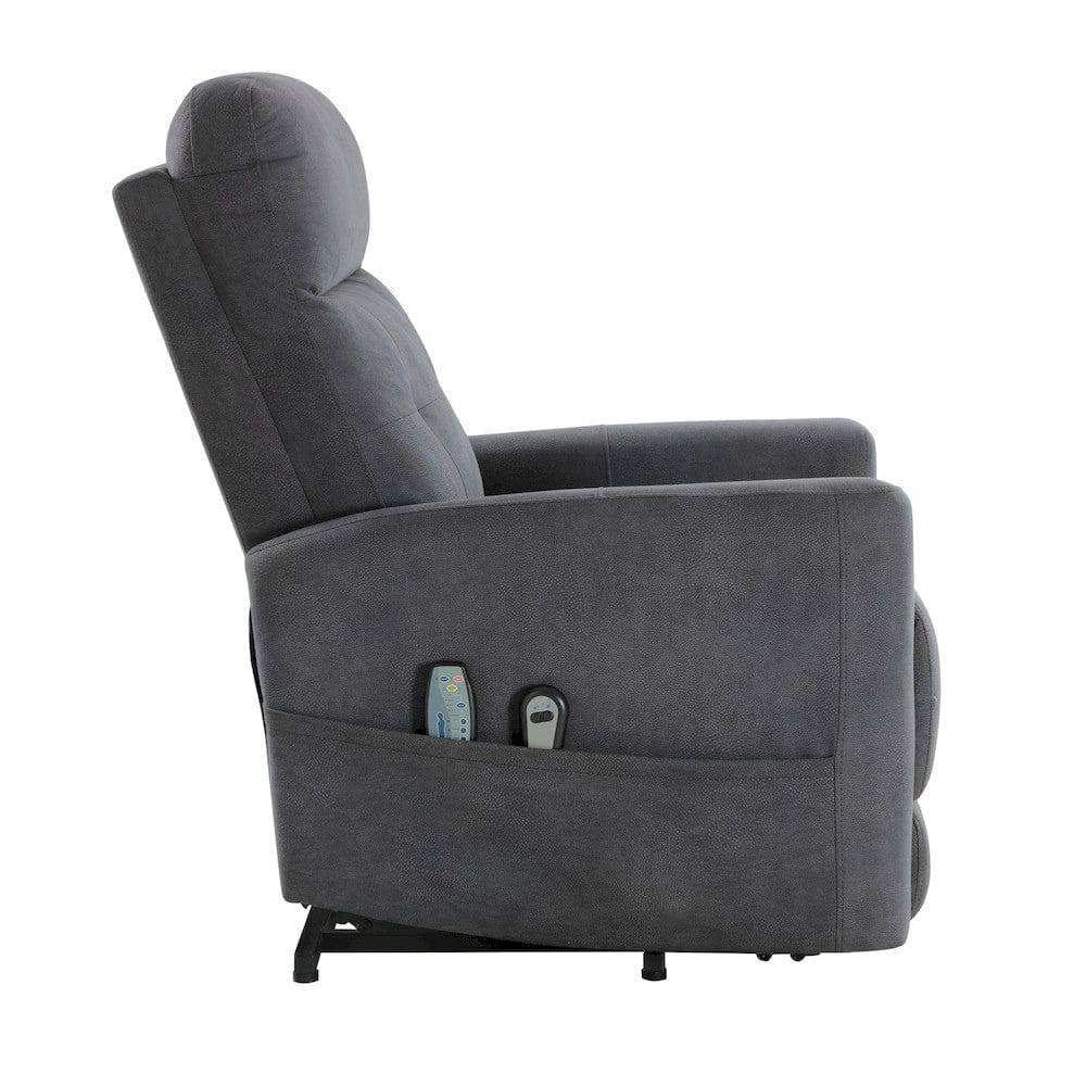 Homelegance  - Wichita Power Lift Chair W/ Massage and Heat in Dark gray - 9425DG-1LT  view 3