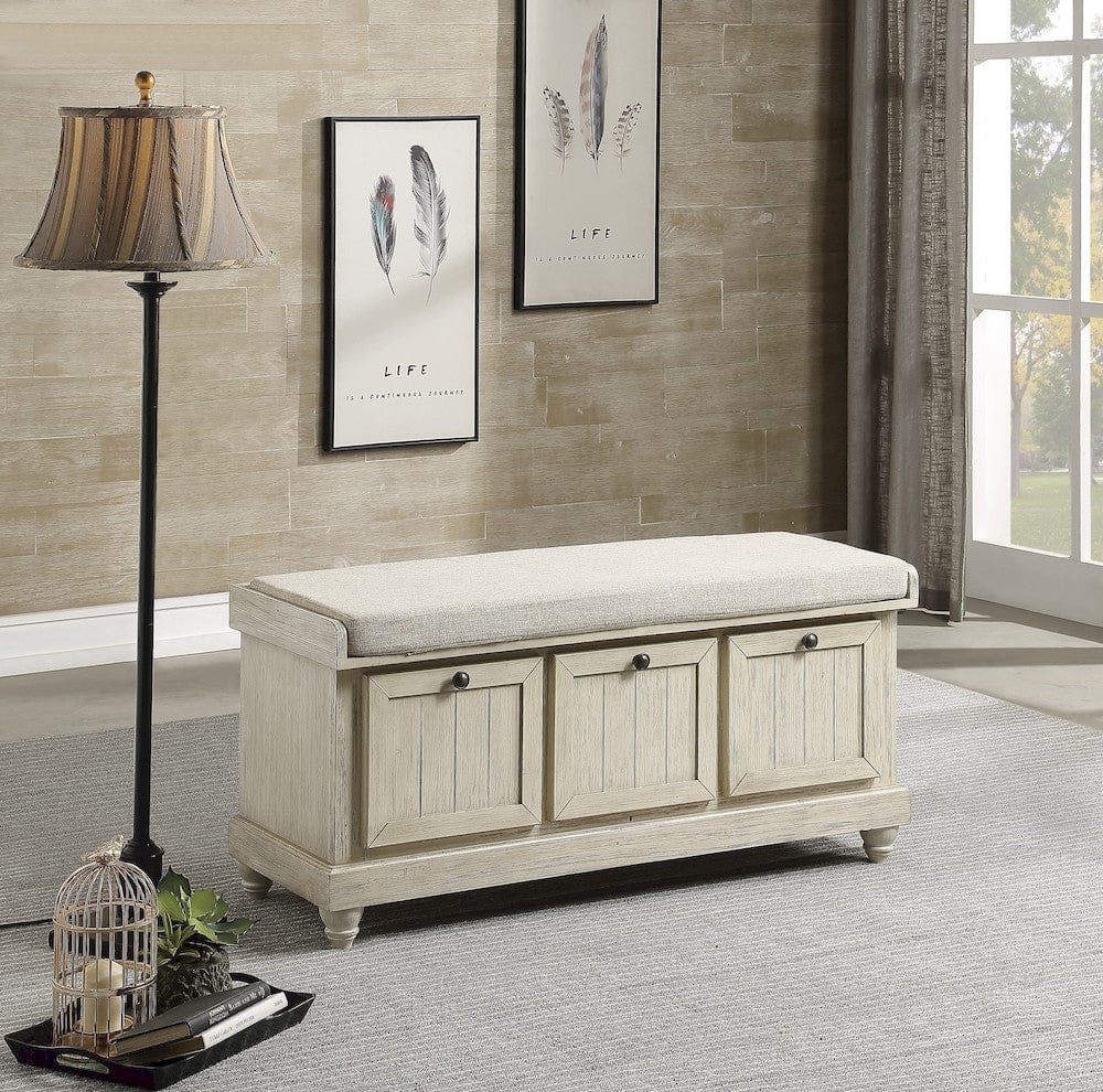 Homelegance  - Woodwell Lift Top Storage Bench in Beige - 4586W  view 3