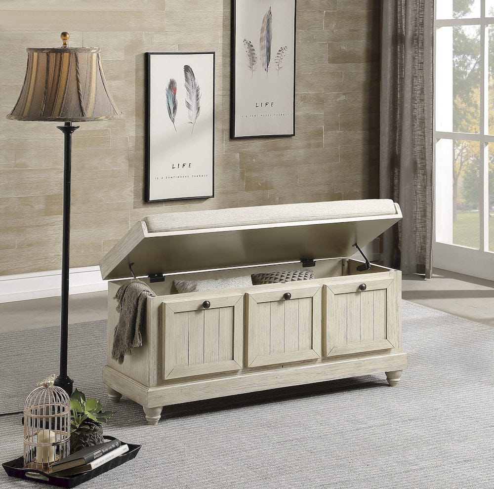 Homelegance  - Woodwell Lift Top Storage Bench in Beige - 4586W  view 4