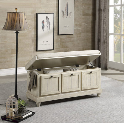 Homelegance  - Woodwell Lift Top Storage Bench in Beige - 4586W  view 4