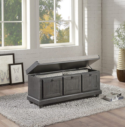 Homelegance  - Woodwell Lift Top Storage Bench in Gray - 4586DG  view 4